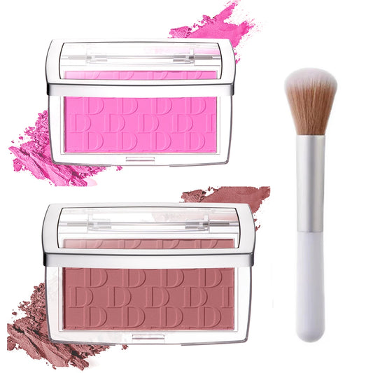 Matte Embossed Blush Palette High Pigmented Pink Coral Cheek Blush Powder With Professional Makeup Brush Peaceful Pleasures Health and Wellness