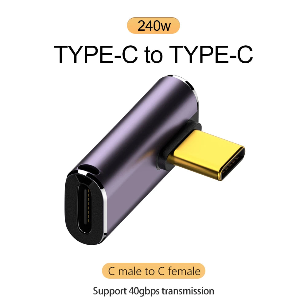 USB-C OTG Adapter 240W 40Gbps 8K 60Hz – 90/180° Elbow Peaceful Pleasures Health and Wellness Type 7