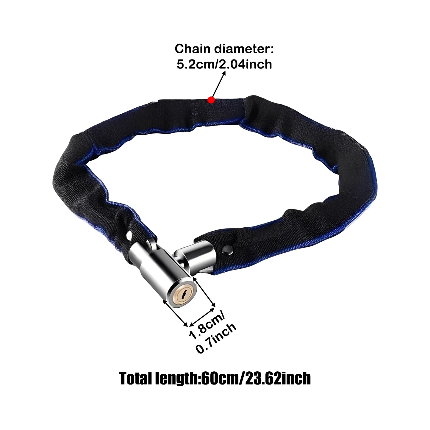 Anti-Theft Bike Chain Lock Universal Anti-Theft Long Bicycle Lock Chain for Motorcycle Door Gate Fence Peaceful Pleasures Health and Wellness
