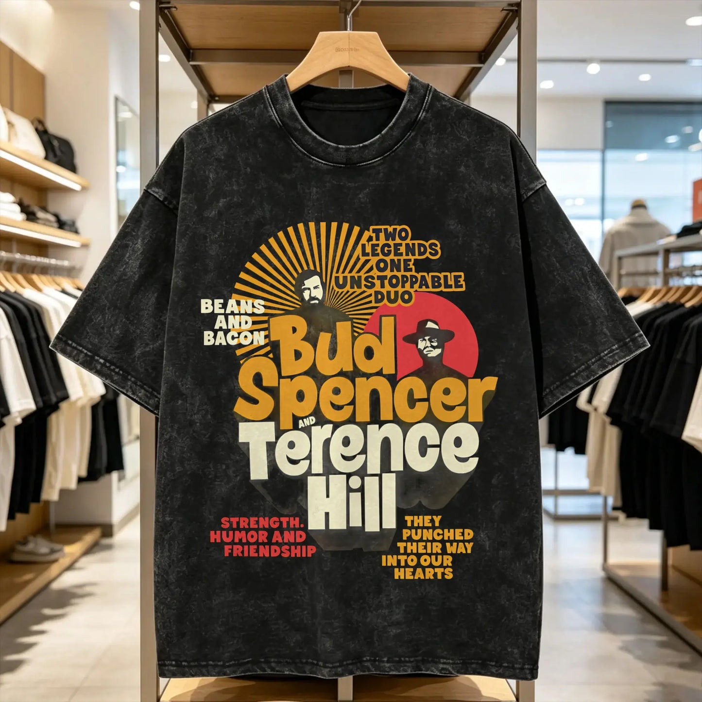 Bud Spencer and Terence Hill T Shirt Men Cotton Novelty T-Shirts Crew Neck Tee Shirt Short Sleeve Clothing Original Peaceful Pleasures Health and Wellness 7 XL