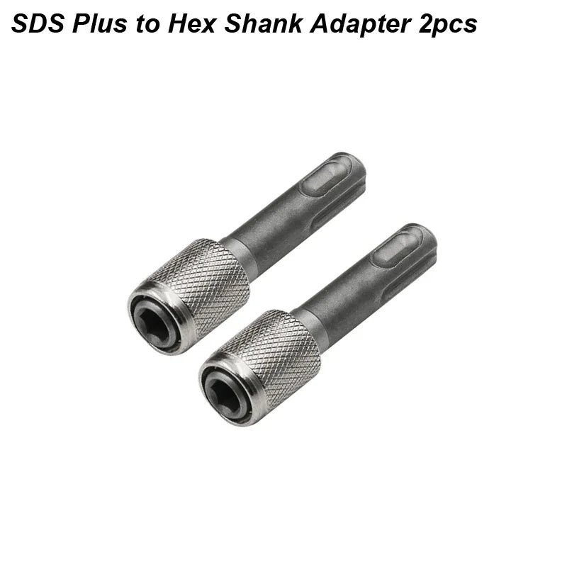 SDS Plus Convert To 1/4 Hex Shank Adapter Hexagonal Converter Electric Hammer Power Screwdriver Bit Holder Socket Impact Driver Peaceful Pleasures Health and Wellness SDS Adapter Hex 2pcs