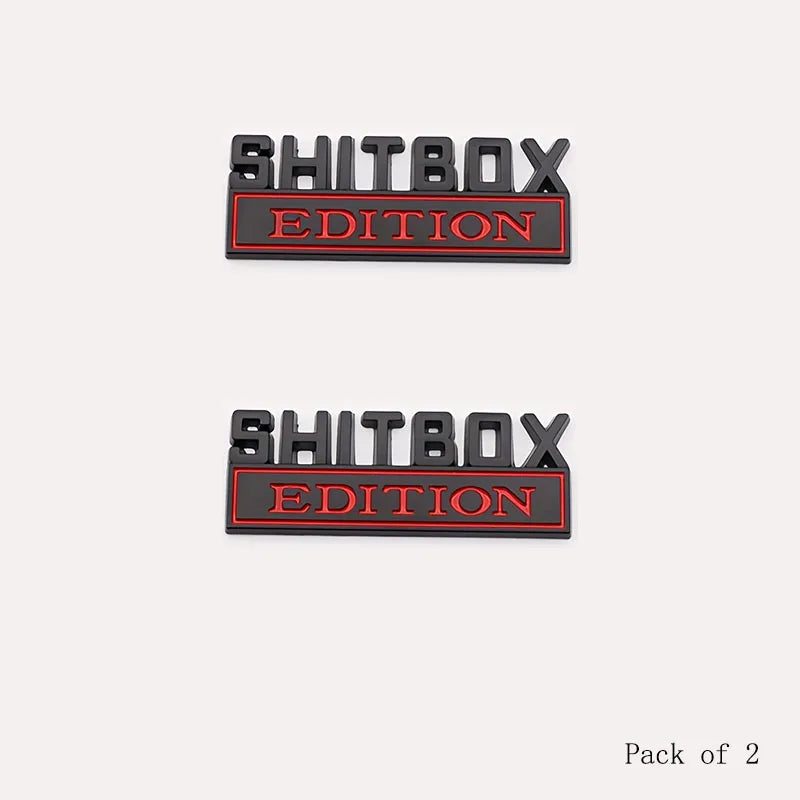 SHITBOX zinc alloy car stickers, car tailgate, car modification car stickers, personalized fashion, specifications are diverse Peaceful Pleasures Health and Wellness 2 Black Red