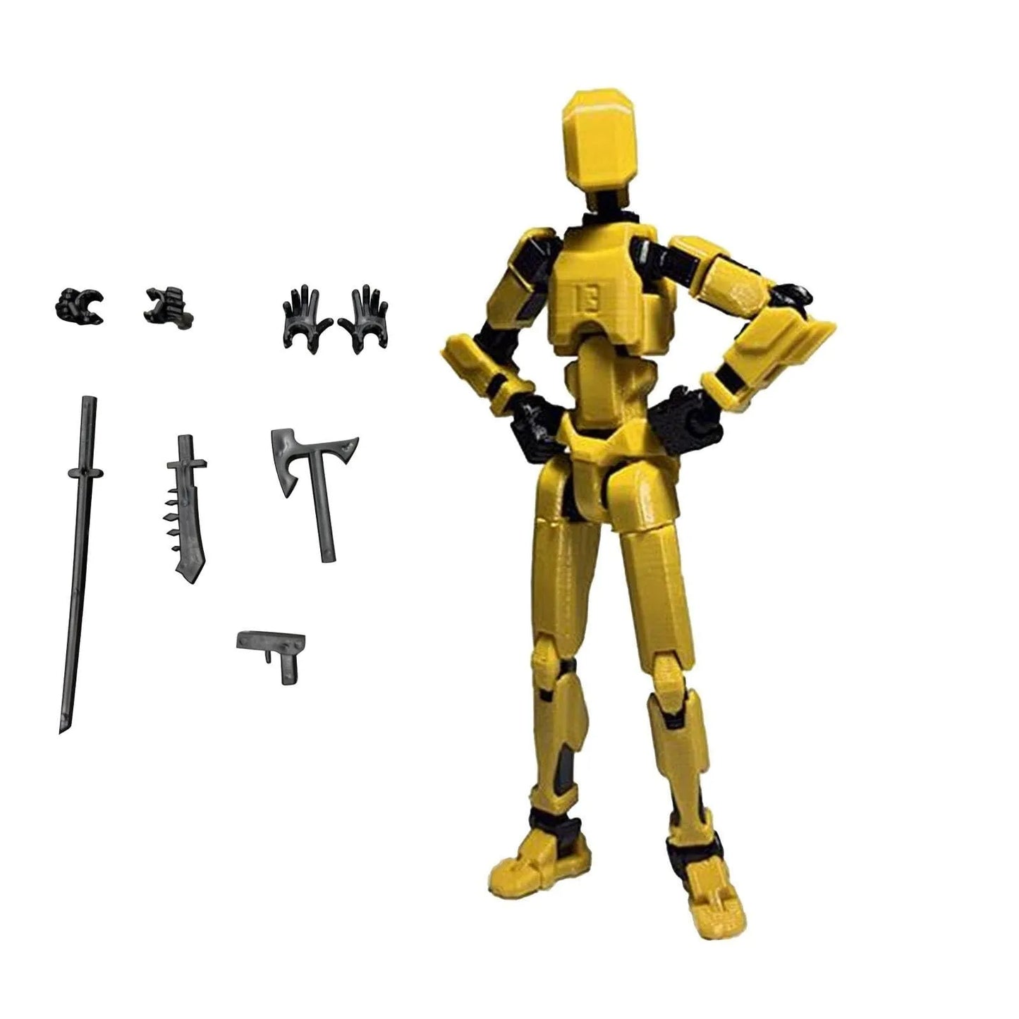 Titan 13 With Wings Figure Toys Lucky T13 Joint Movable Action Figuras 3D Printed Multi-Articular Robot Toys For Kids Gifts 13cm Peaceful Pleasures Health and Wellness Yellow One Size
