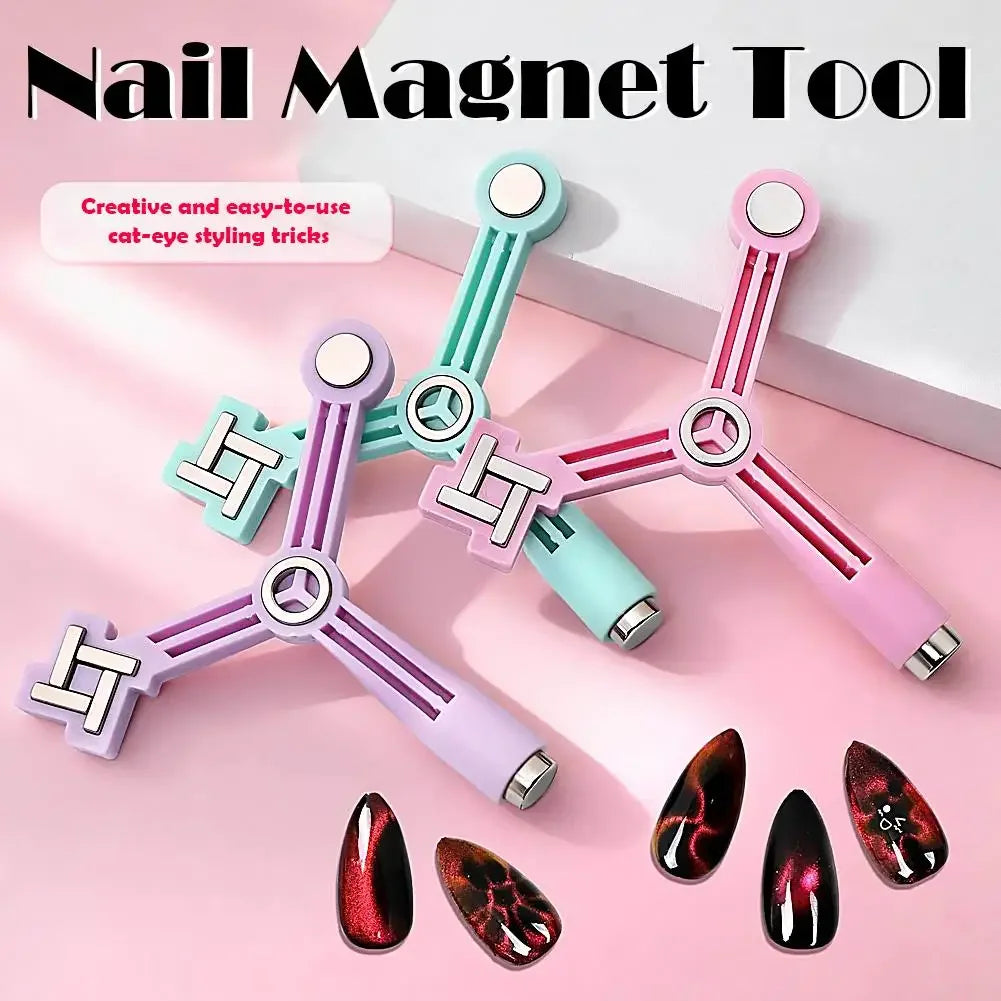 4-in-1 Cat Eye Magnetic for Nails, Windmill Cylindrical Strong Magnetic Tip for Flower Side Light Shape Gel Nail Polish Tool Peaceful Pleasures Health and Wellness