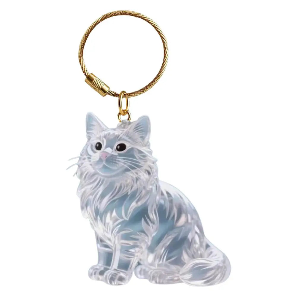Creative Cat Hair storage box Bag Hanging Ornament Keychain Decoration Gift Cute Cat Hair Creative Transparent Hanging Peaceful Pleasures Health and Wellness A