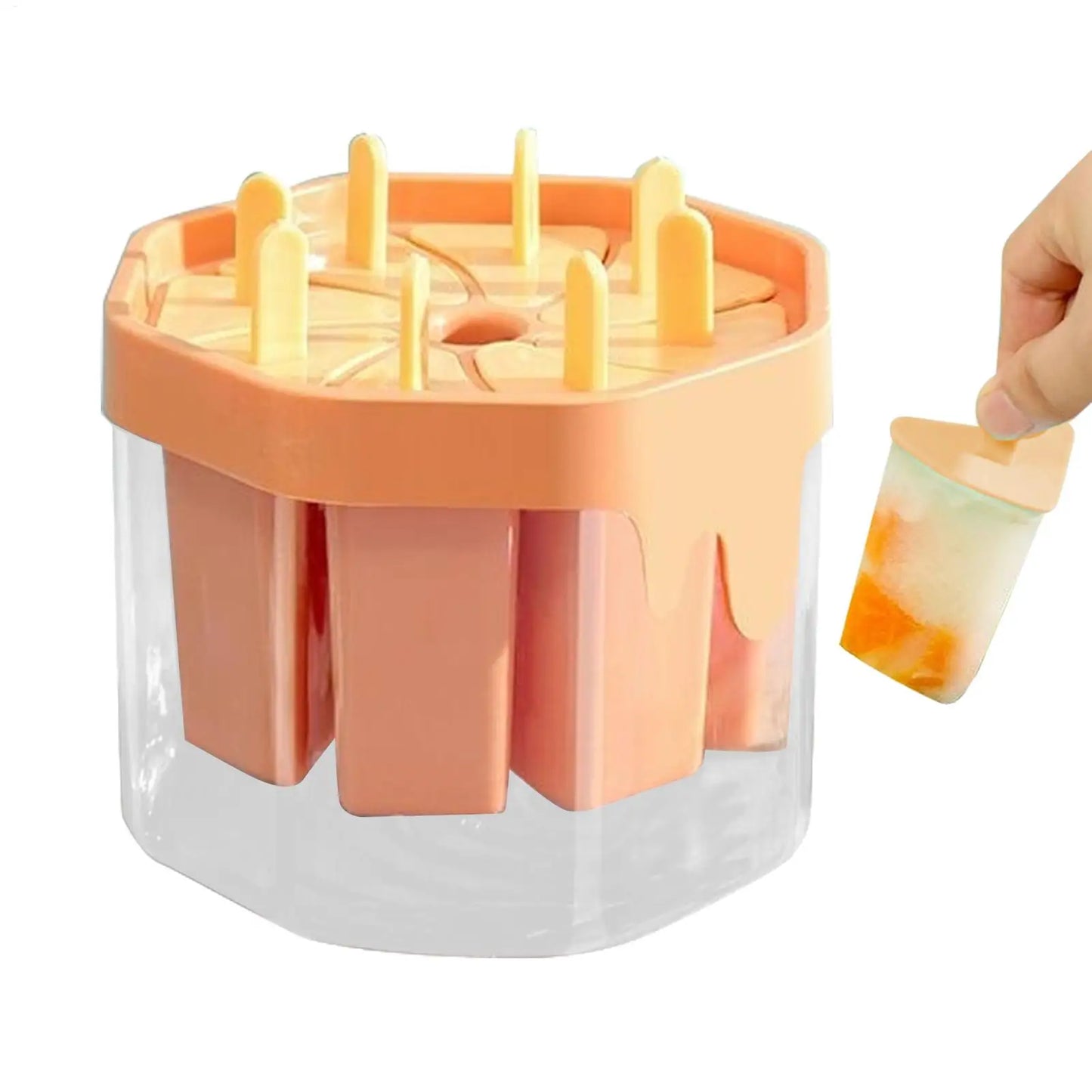 8-Cavity Silicone Popsicle Mold with Lid & Drip Tray