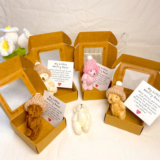 Mini Pocket Bear Hug in a Box | Handmade Plush Bear Gift Set Plush Stuffed Bear Peaceful Pleasures Health and Wellness