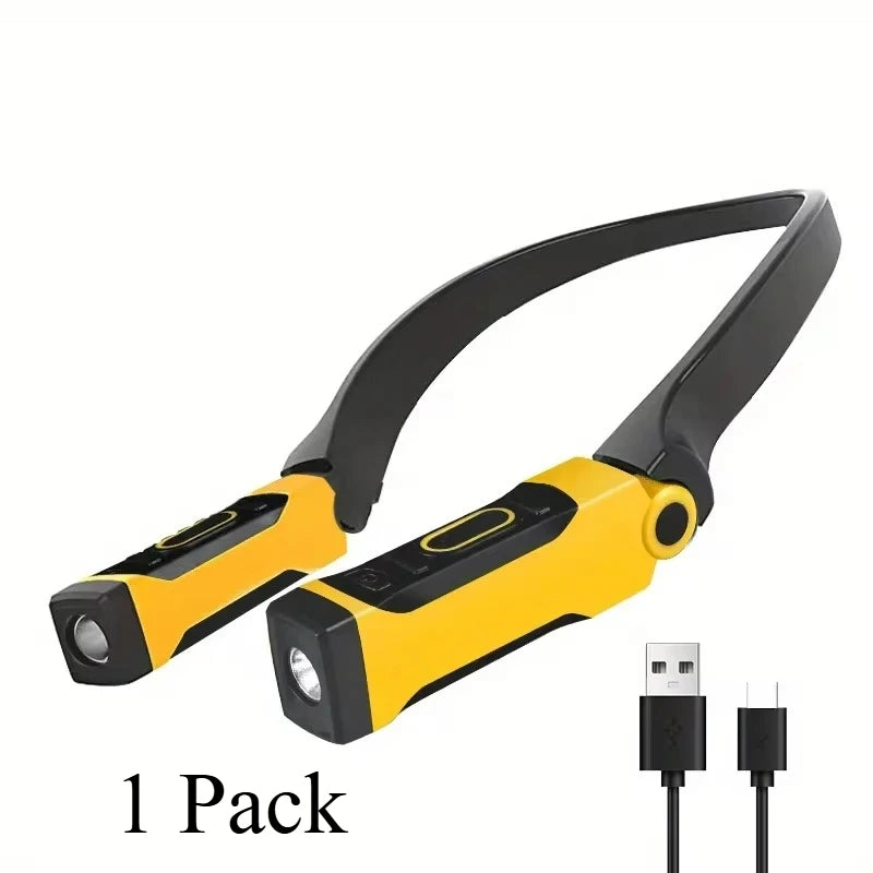 1 Pack Rechargeable LED Neck Reading Light Dual Brightness Levels Hands Free Lamp for Reading Knitting Camping Repair Work Light Peaceful Pleasures Health and Wellness 1 Pack
