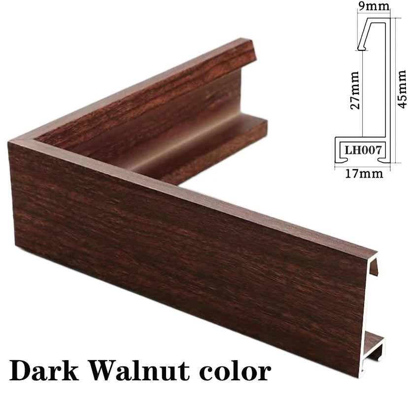 Customized Metal Picture Frame, Canvas Painting Frame, Floating Paintings Frame, DIY Aluminum Alloy, 7 Colors Available Peaceful Pleasures Health and Wellness dark walnut color CUSTOM China Mainland