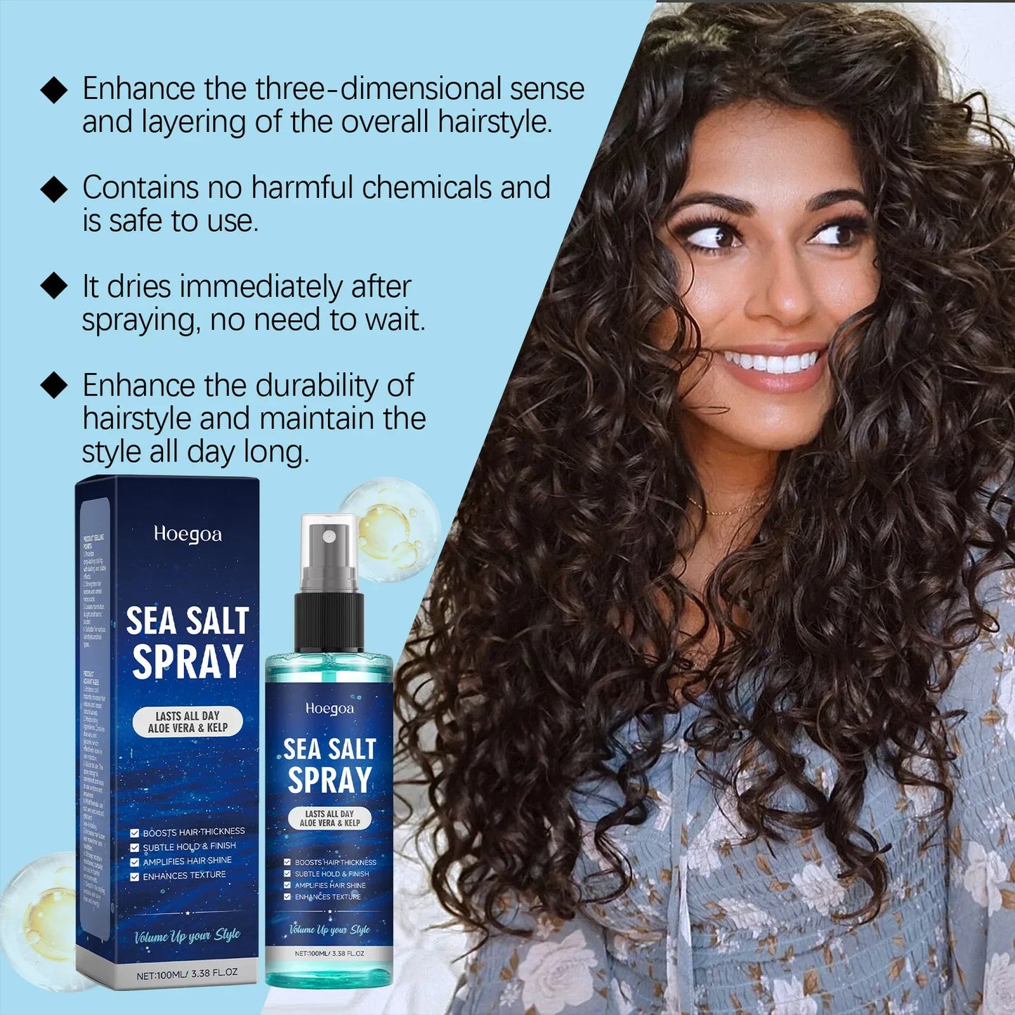 HOEGOA Curl Styling Spray – Volumizing & Nourishing Hair Mist