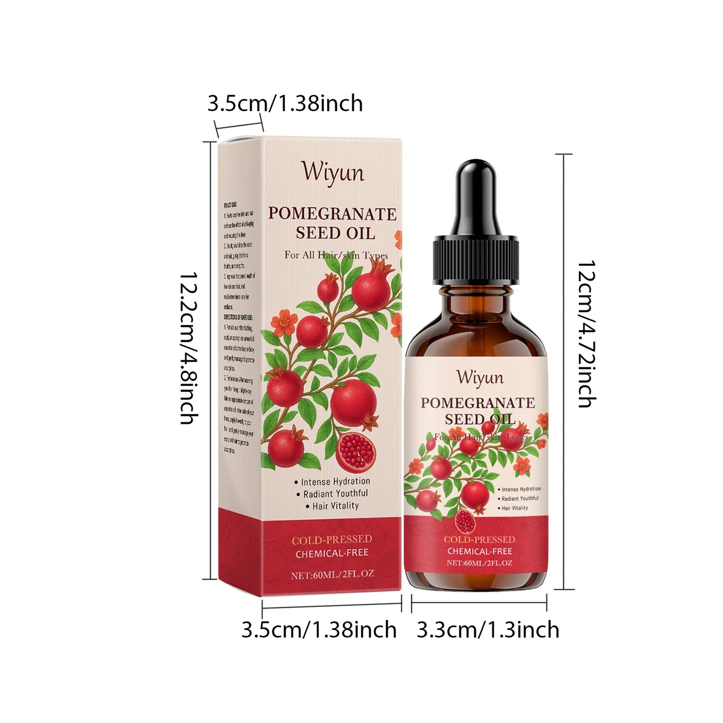 Pomegranate Seed Oil for Body & Hair – Firming, Hydrating 60ml