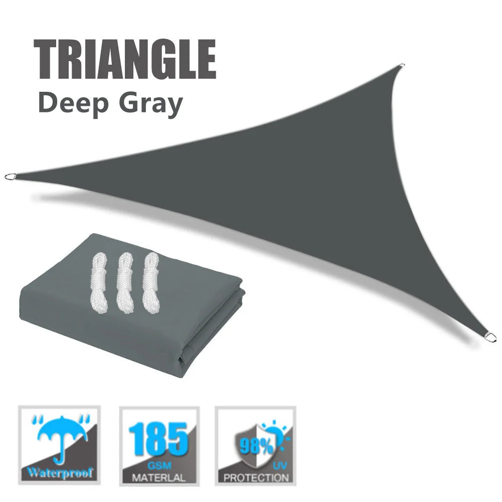 Triangle Sun Shade Sail Canopy – 98% UV Block + Fixing Kit