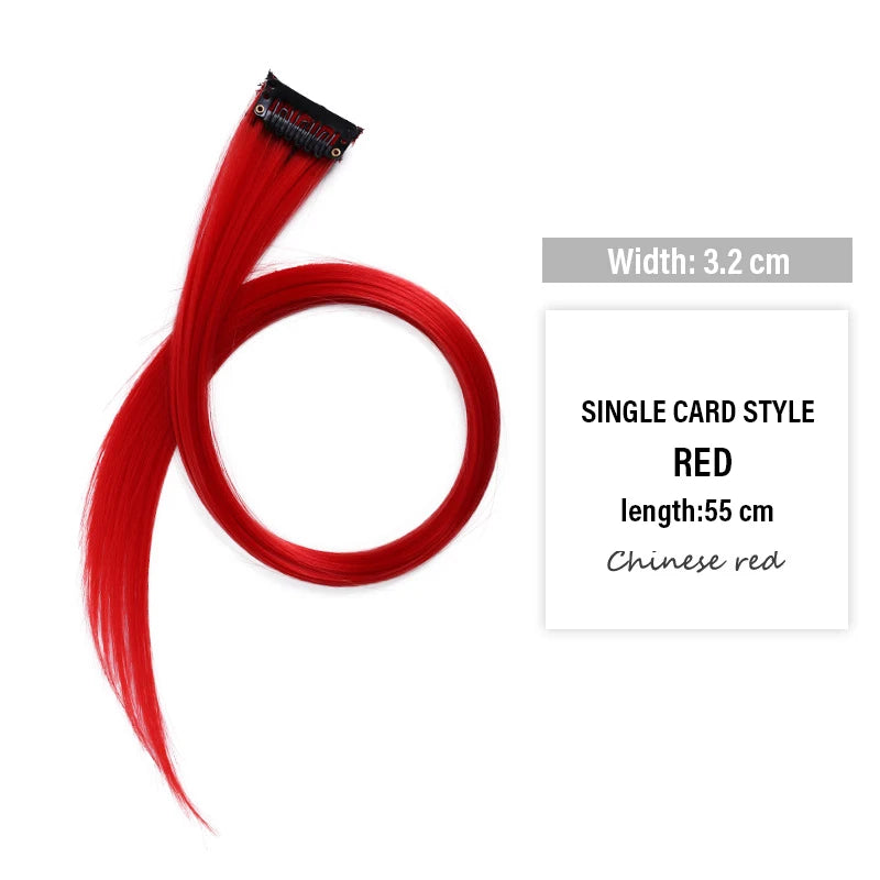 Colored Clip-In Hair Extensions | 55cm Synthetic Weft