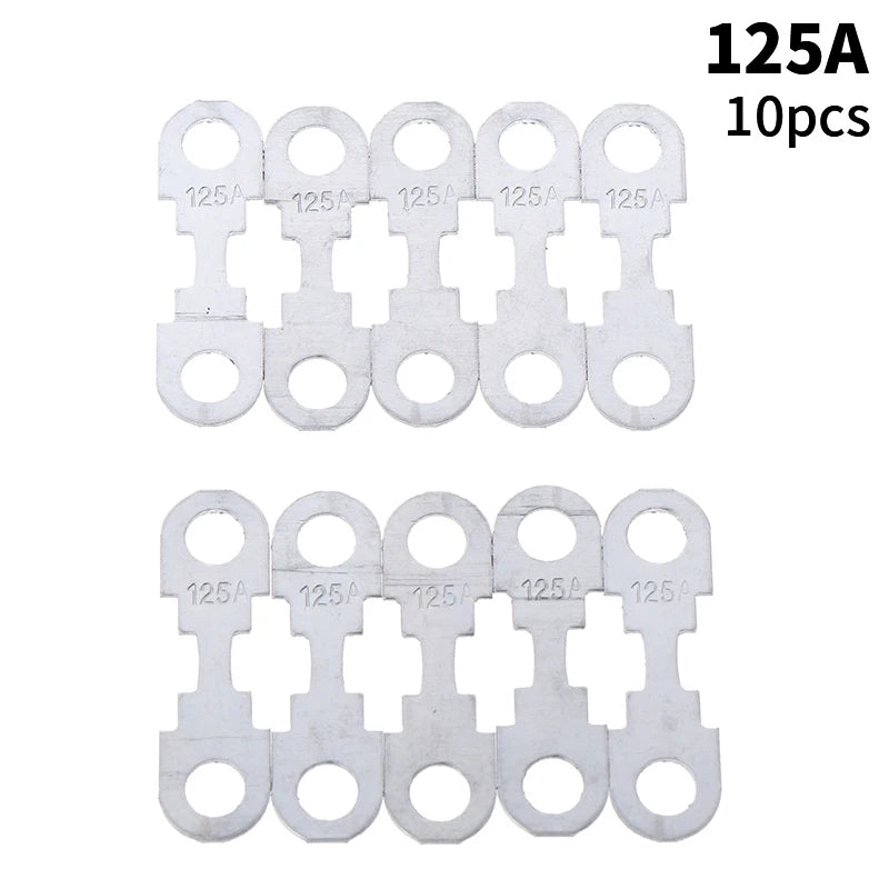 10-Pack Automotive Flat Zinc Fuses 30A–150A 32VDC Car Insert