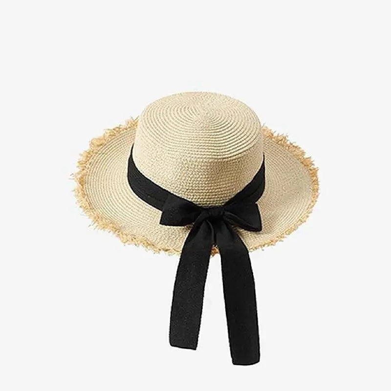 Women's Foldable Straw Sun Hat | Large Brim UV Protection