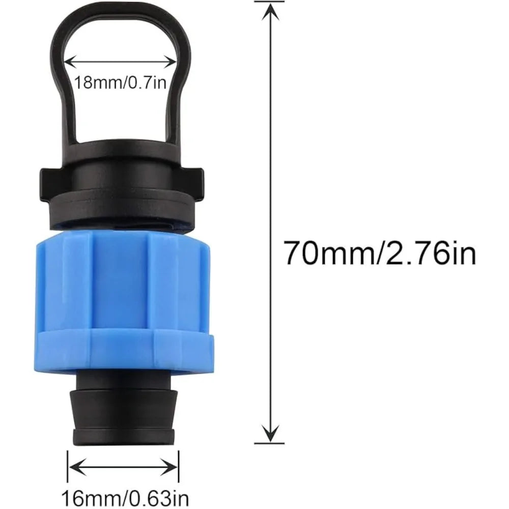 50-Pack 16mm Drip Tape Valve | Labyrinth Micro Irrigation Joints