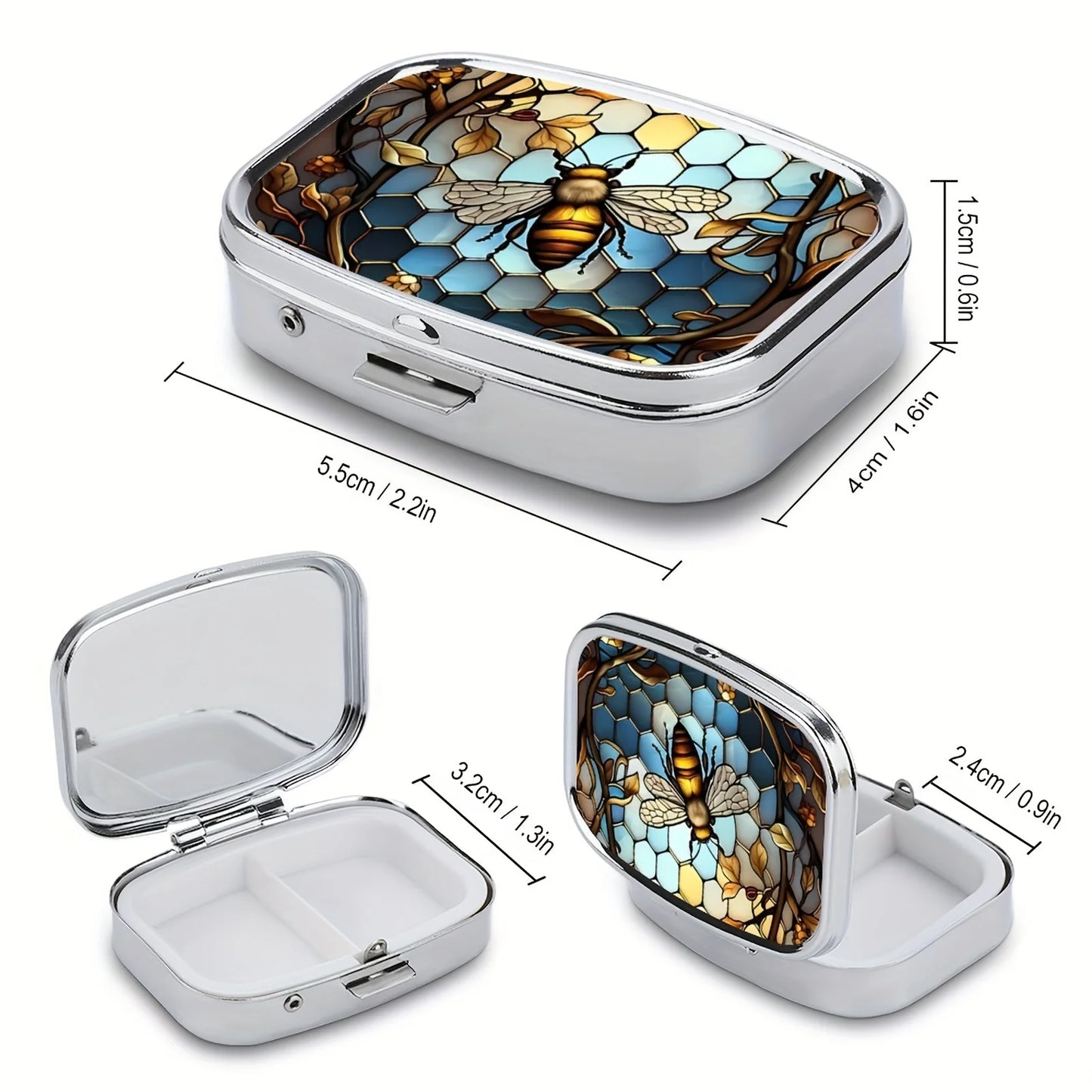 2 Compartment Medicine Pill Case, Compartment Portable Medicine Case, Portable Pill Box For Pocket Or Purse Pill Box Peaceful Pleasures Health and Wellness
