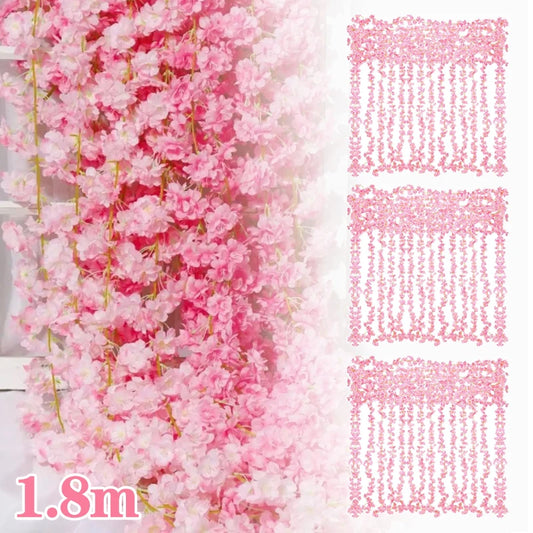 Artificial Cherry Blossom Garland 180cm | Wedding & Home Décor Artificial Flower Garland Peaceful Pleasures Health and Wellness