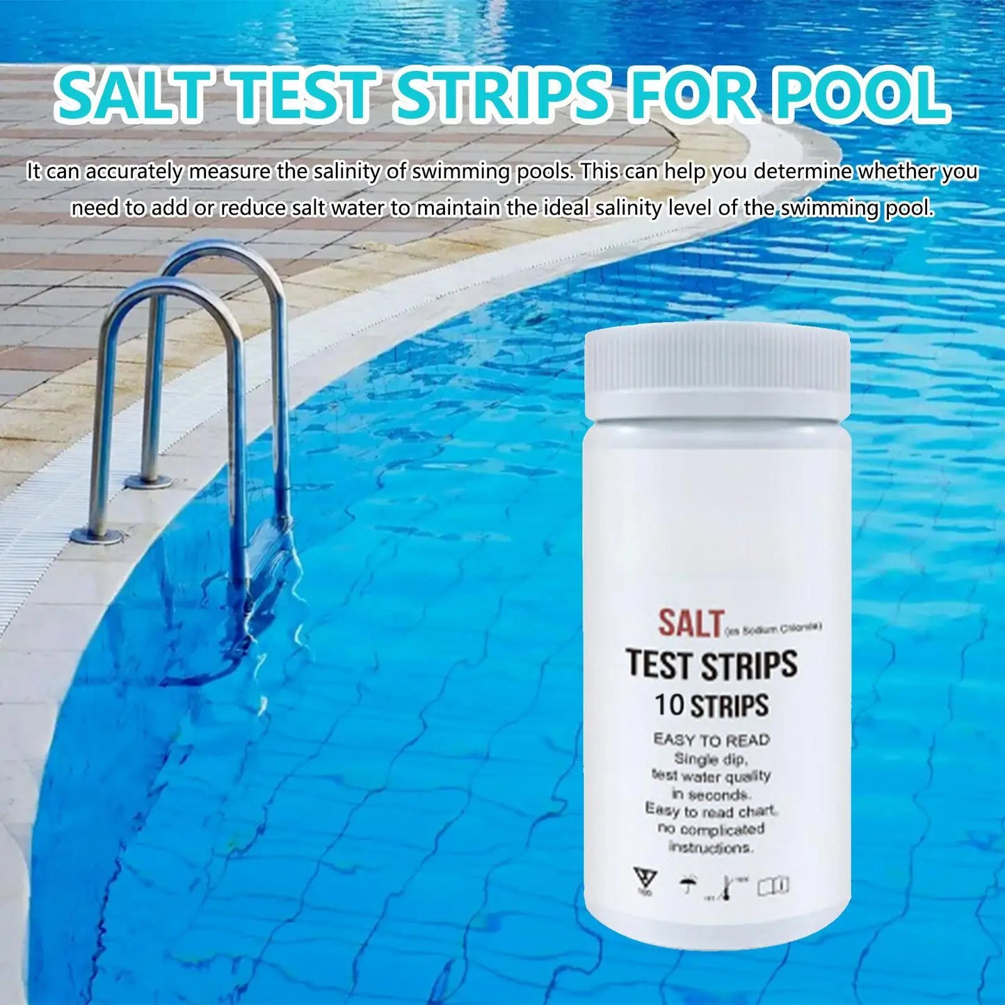 Salt Test Strips for Pool, Hot Tub & Spa – 10 Pack