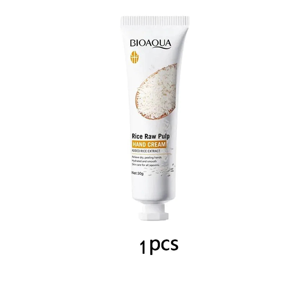 Rice Hand Cream Volumizing Rejuvenating Nourishing Moisturizing Refreshing Non-Greasy Hand Care Cream 30g Peaceful Pleasures Health and Wellness 1pcs