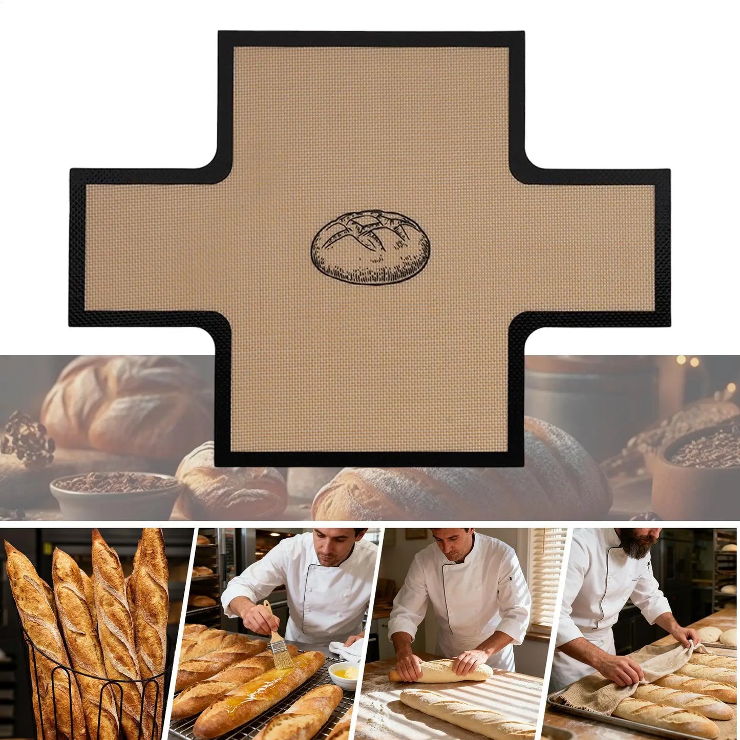 Silicone Loaf Liners Dishwasher Safe Nonstick Baking Mat Sour Dough Bread Baking Mat For Cookie Pastry Baked Goods Cakes Pizzas Peaceful Pleasures Health and Wellness