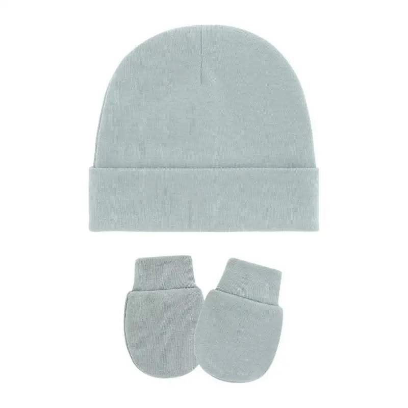 Cotton Newborn Baby Hat & Mittens Set – Soft Knit, 0–12 Mo