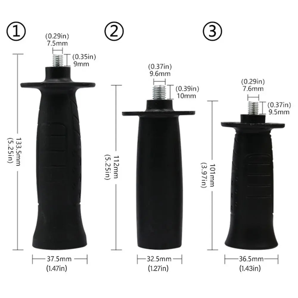 M8 M10 Angle Grinder Auxiliary Handle Non-Slip Grip 2-Pack