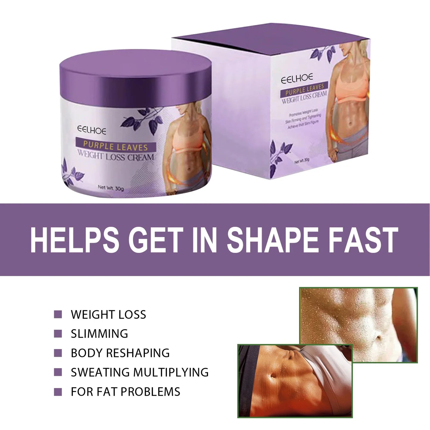 Purple Leaf Slimming Cream – Firming Body Contouring Lotion 30g