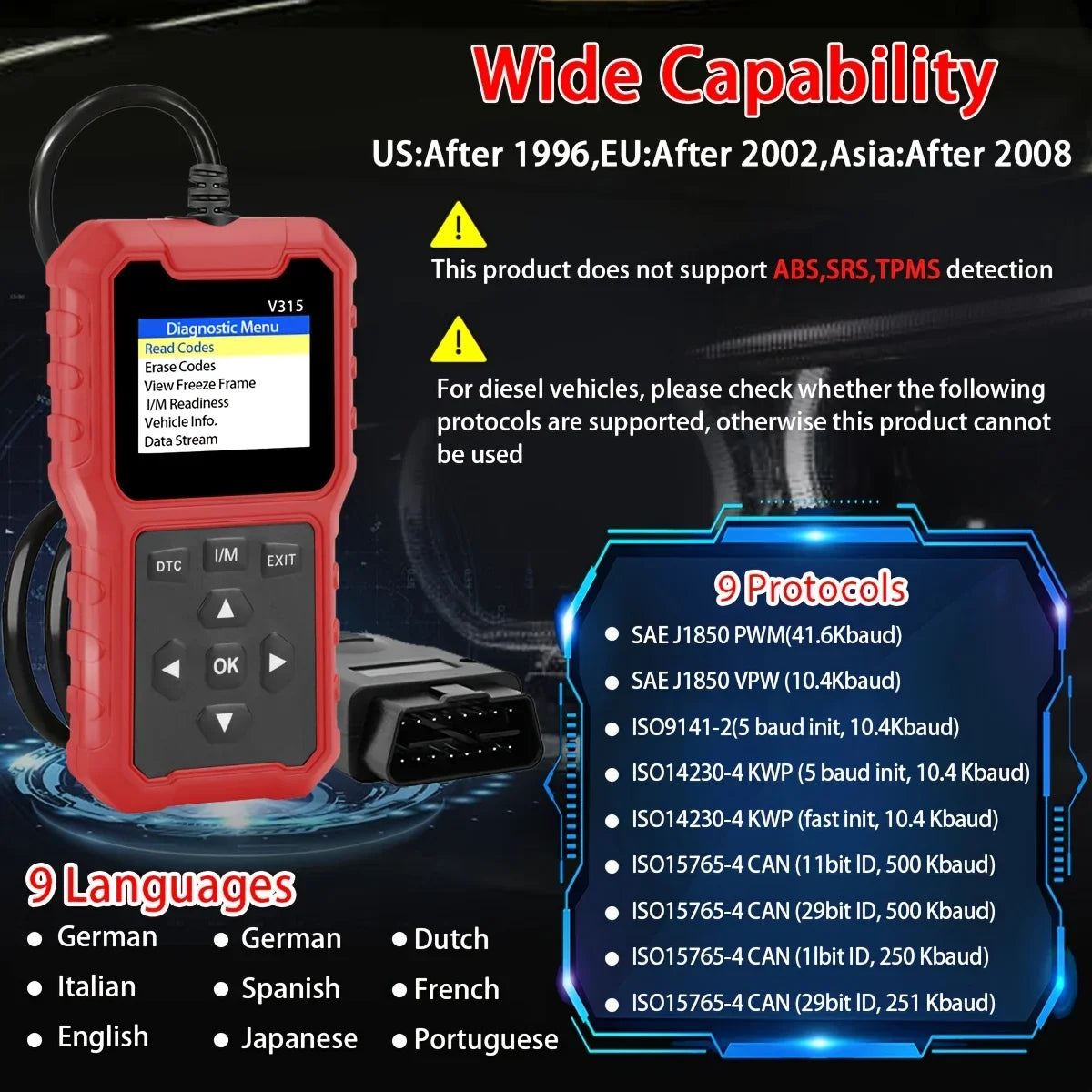 OBD2 Scanner V315 – Check Engine Code Reader & Diagnostic Tool Peaceful Pleasures Health and Wellness