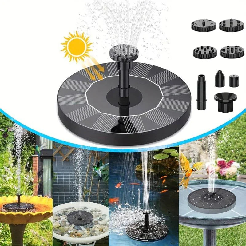 2.5W Solar Fountain Pump – 6 Nozzles, Bird Bath & Pond