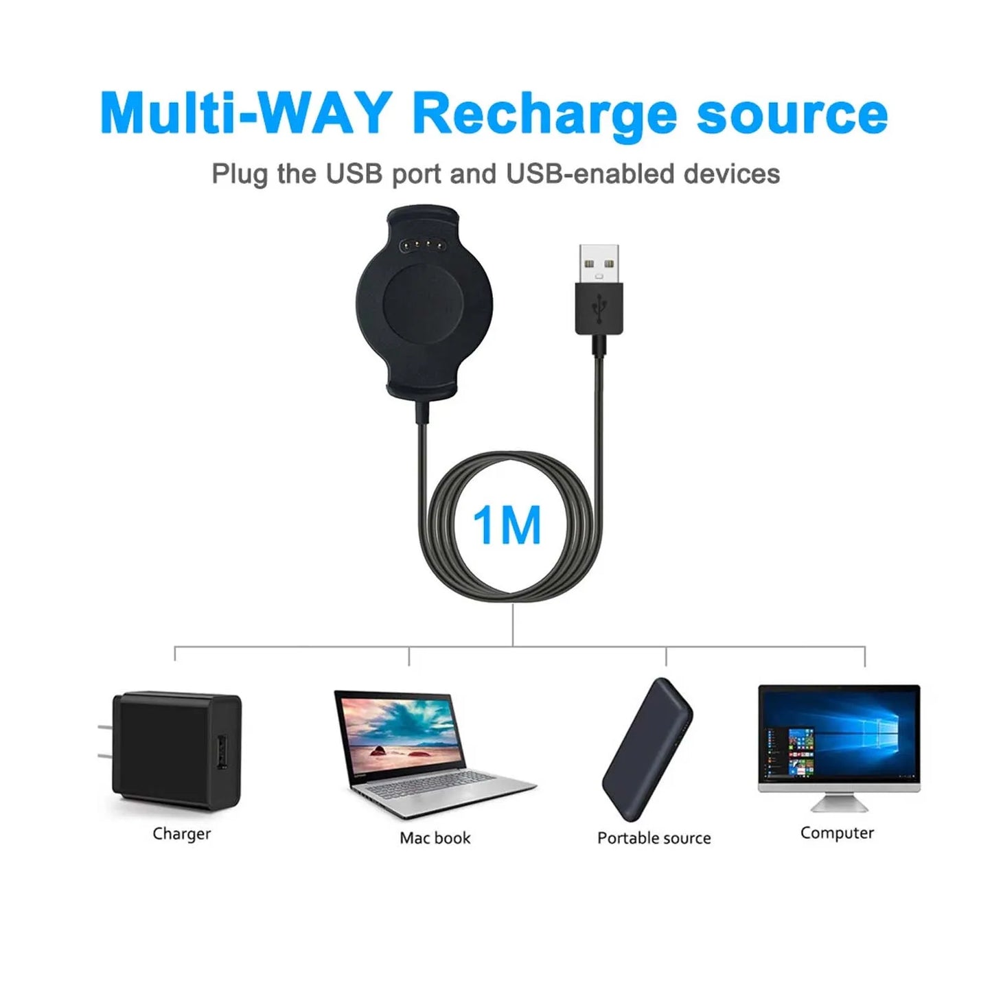 Huawei Watch 2 / 2 Pro Replacement USB Charger Cable 3.3ft Peaceful Pleasures Health and Wellness