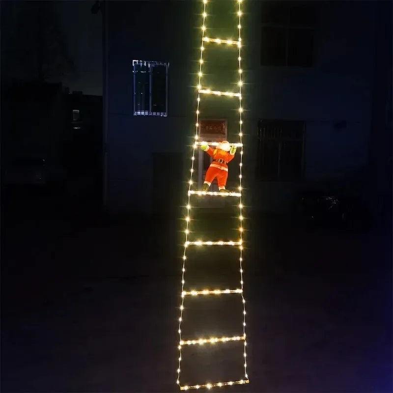 3M Santa Claus Climbing Ladder USB Warm Light Christmas Décor