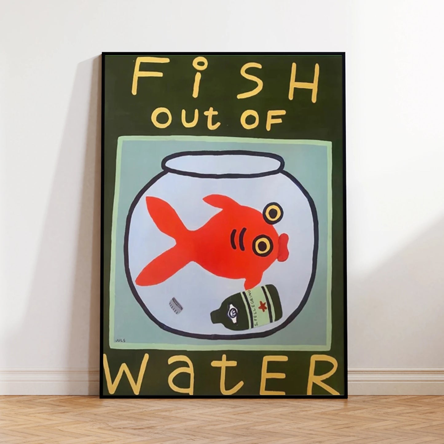 Retro Fish Out of Water Quote Canvas Wall Art Print | Decor