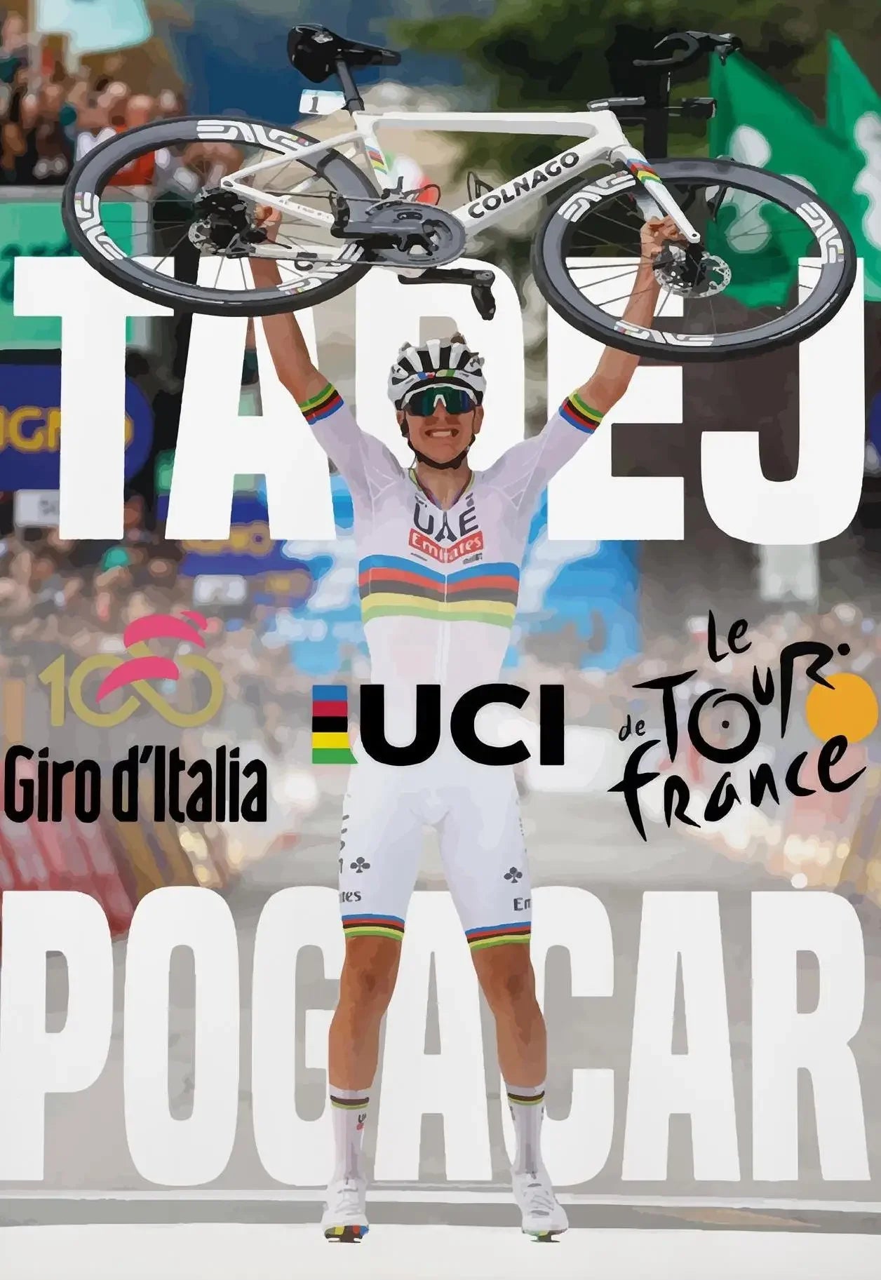 Cycling World Champion Tadej Pogacar Posters Sports Prints Mathieu Van Der Poel Canvas Painting Wall Picture Home Room Decor Peaceful Pleasures Health and Wellness