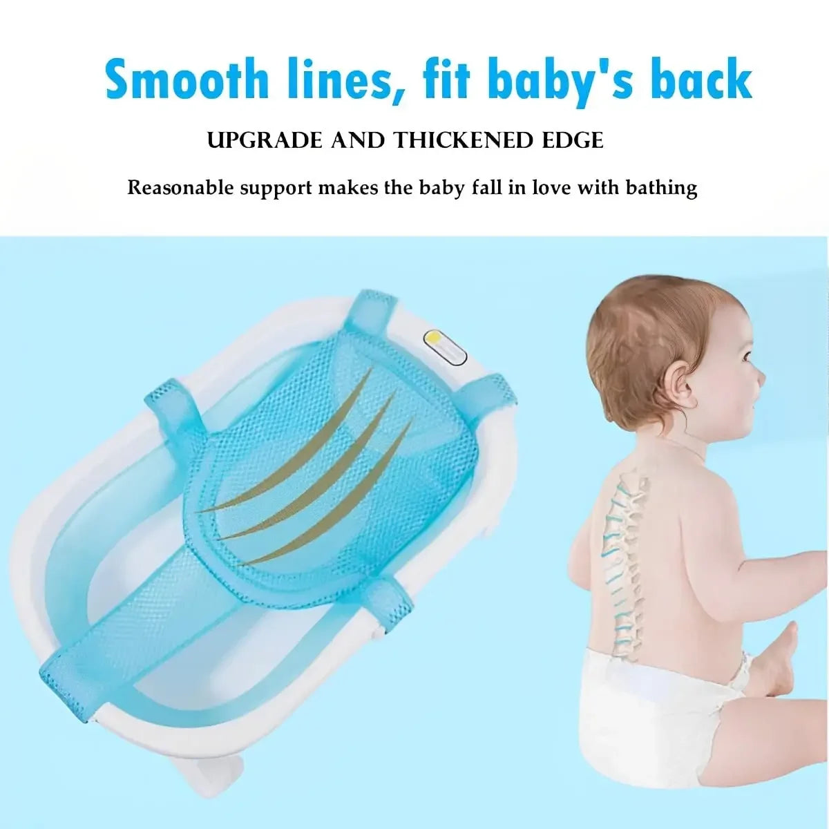 Adjustable Baby Bath Support Mesh Pad with Non-Slip Design for Newborns 0-3 Years Peaceful Pleasures Health and Wellness