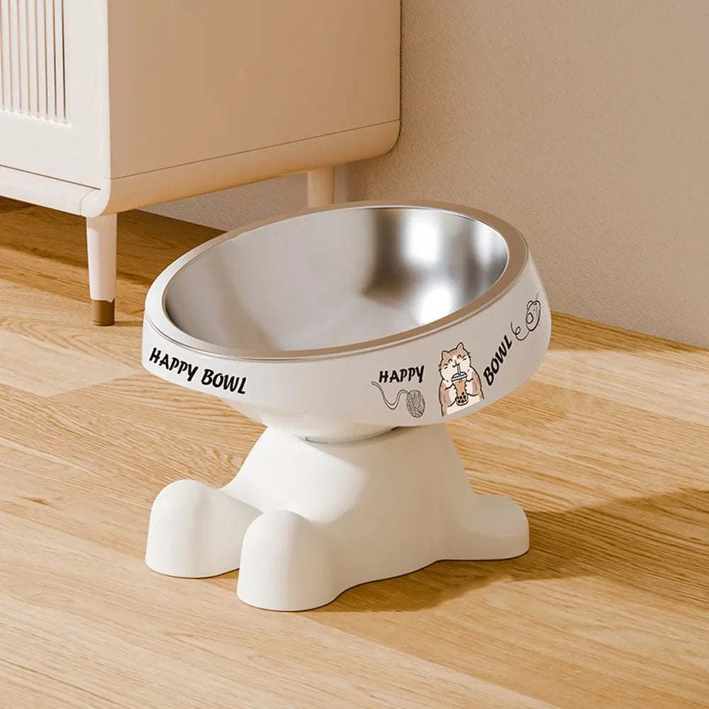 Elevated Stainless Steel Cat Bowl | Non-Slip Anti-Tip Base