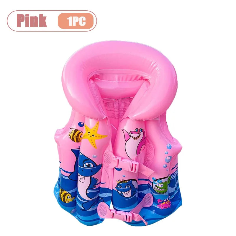 Kids Inflatable Swim Vest Toddler Life Jacket Buoyancy Aid PVC