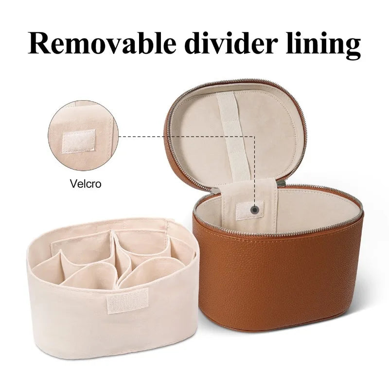 2026 Portable Cosmetic Bag Organizer Large Capacity PU Travel Toiletry Makeup Case with Zipper Handle for Storage Cosmetics box Peaceful Pleasures Health and Wellness