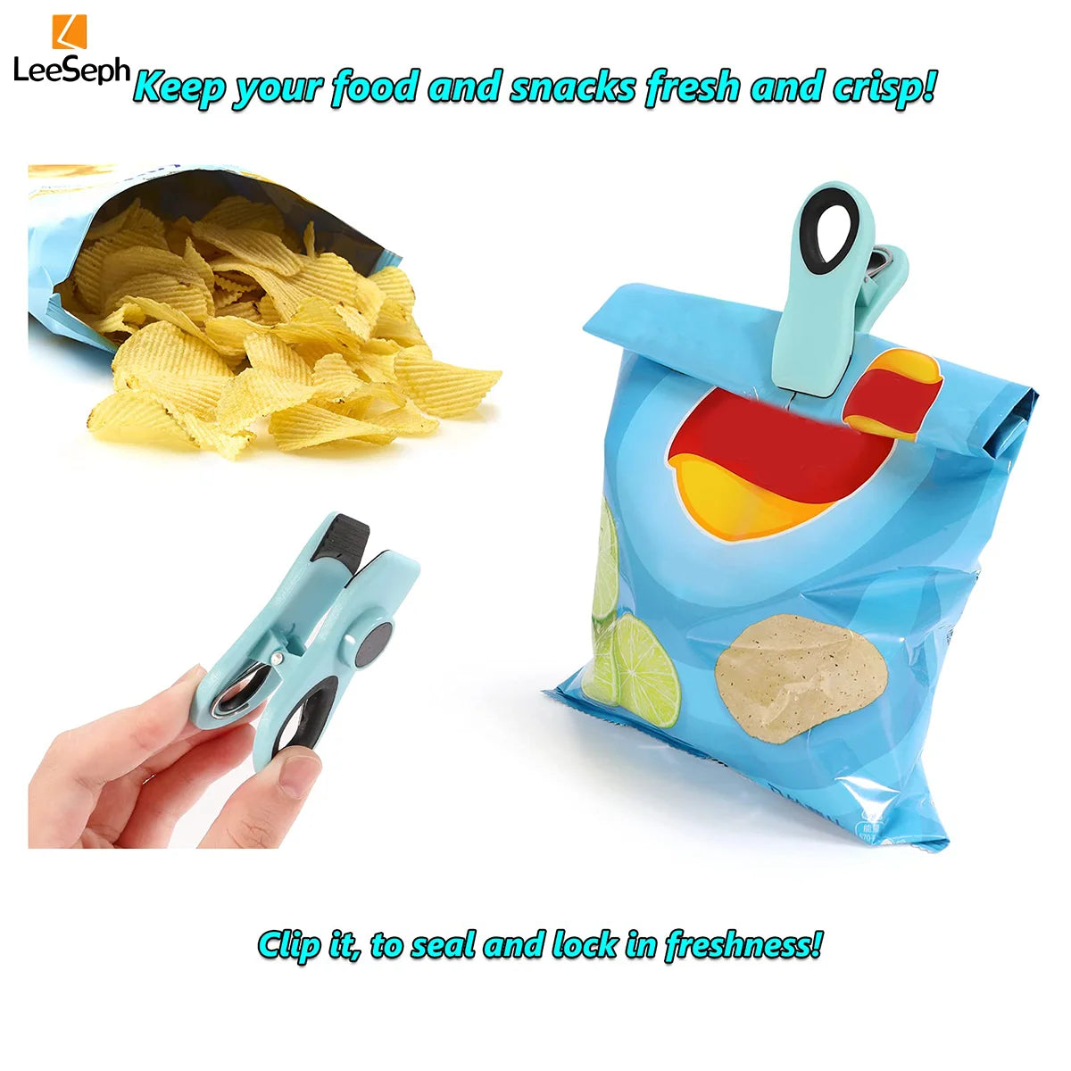 4/6/10 Pack Chip Clips, Magnetic Bag Clips with Air Tight Seal for Food Storage, Multicolor Peaceful Pleasures Health and Wellness
