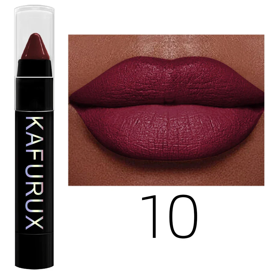 KAFURUX 15-Color Velvet Matte Lip Liner Pencil | Waterproof