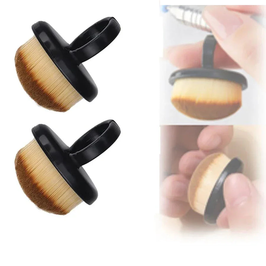 Nail Dust Cleaning Brush with Ring Handle — Manicure Tool Nail Art Tools Peaceful Pleasures Health and Wellness