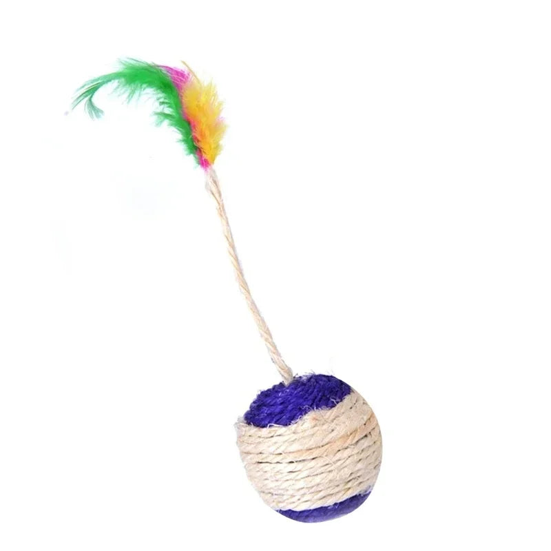 1-3pcs Feather Toys Training Kittens Pet Cat's Accessories Scratching Ball Things for Cats Supplies Products Home Garden Peaceful Pleasures Health and Wellness