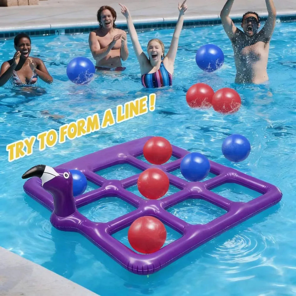 Flamingo Inflatable Tic-Tac-Toe Pool Game Set | Family Fun