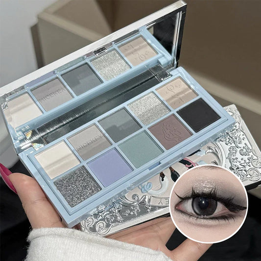 NICEKEY 10-Color Eyeshadow Palette – Glitter, Shimmer & Matte Eyeshadow Palette Oasis Select