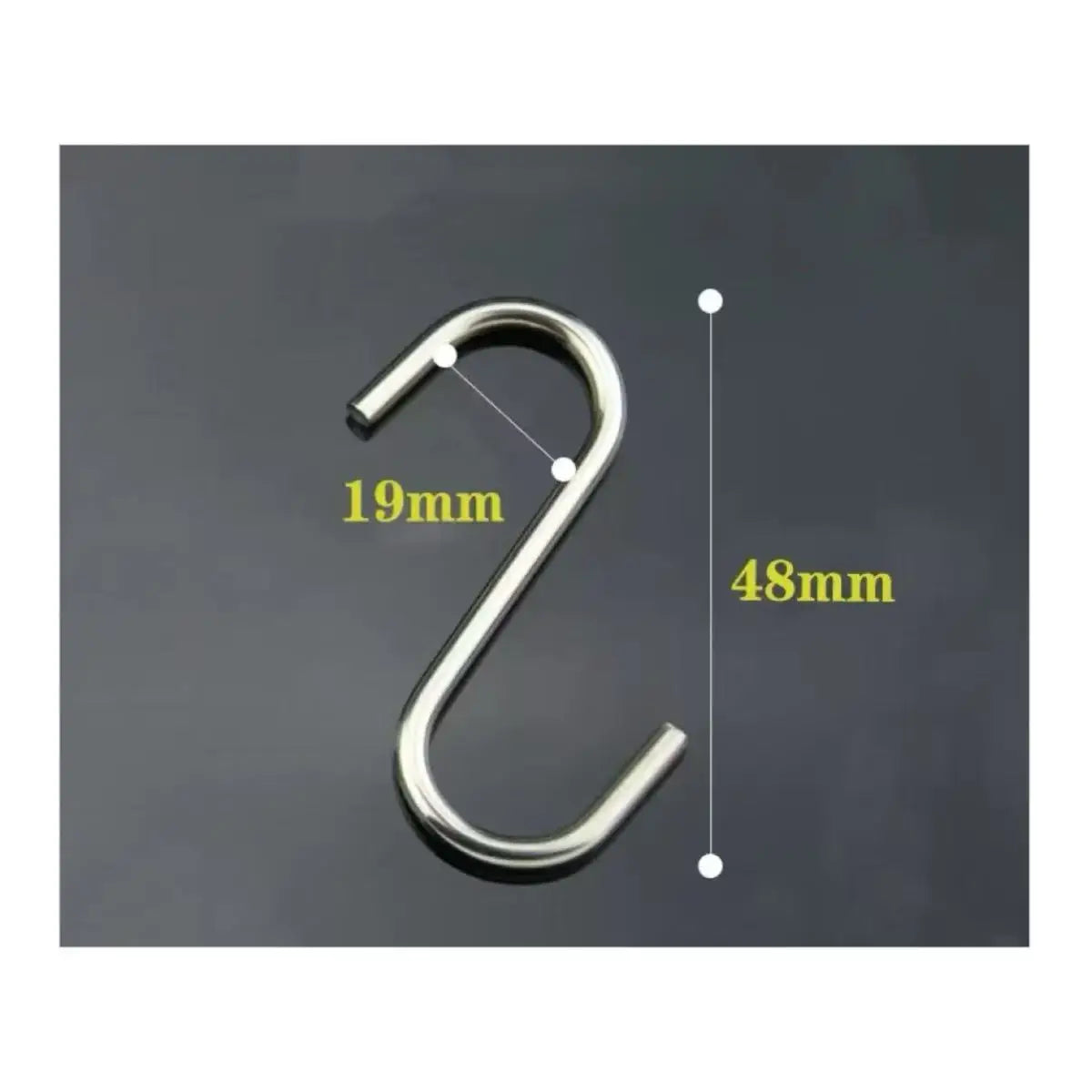 10-Pack Large Stainless Steel S-Hooks for Kitchen & Bathroom