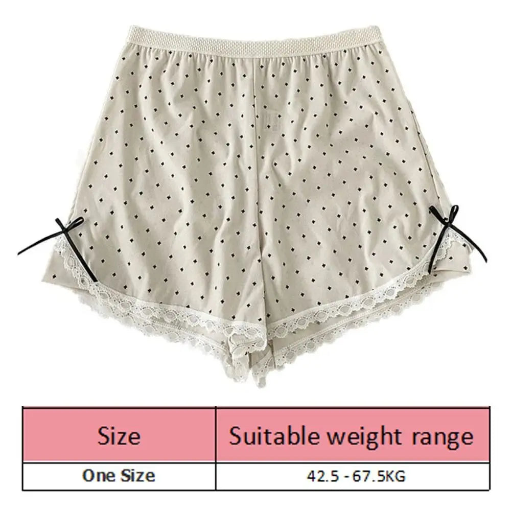 Women's Lace Safety Shorts | Soft Mid-Waist Polka Dot Underpants Women's Safety Shorts Peaceful Pleasures Health and Wellness