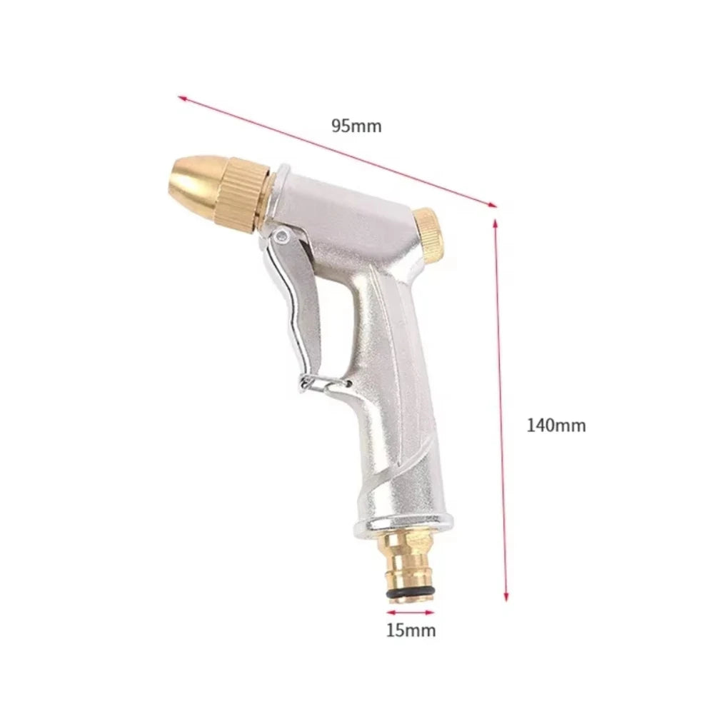 High Pressure Water Spray Gun Metal Brass Nozzle Garden Hose Pipe Lawn Car Wash Sprayer Sprinkler Car Wash Tool Water Guns Peaceful Pleasures Health and Wellness