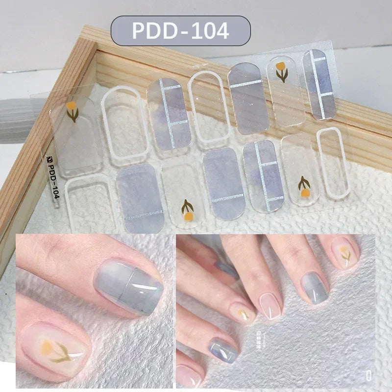 Self Adhesive Sparkling Glitter Full Cover Designer Art Nail Decoration Fashion Manicure Nail Stickers Peaceful Pleasures Health and Wellness PDD-104