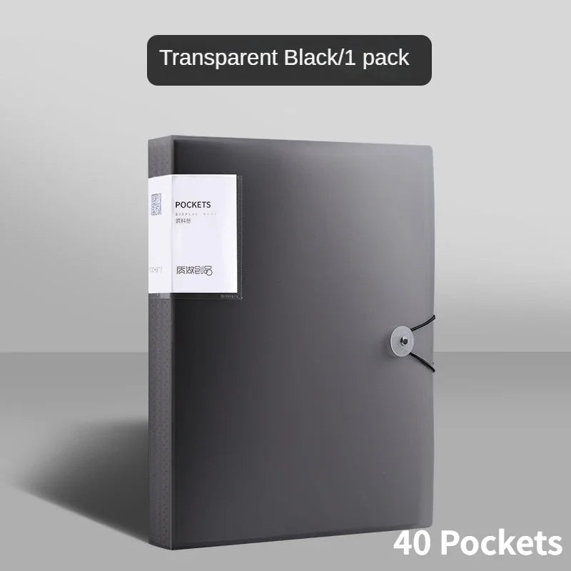A4 Transparent 40-Pocket File Organizer | Waterproof Folder