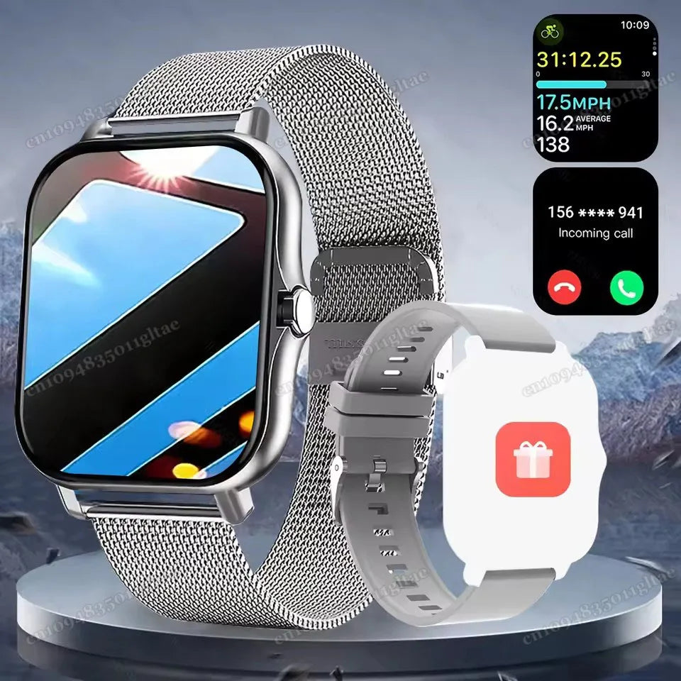 Smart Watch For Android IOS Watches 2.01inch HD Display Bluetooth Call Message Alert Music Sports Mode Smartwatch Men Women Gift Peaceful Pleasures Health and Wellness Grey20Milan